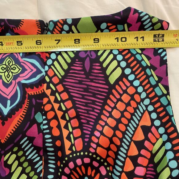 AGB Colorful Floral Geometric Shift Dress Womens Size 4P Groovy - Picture 6 of 12